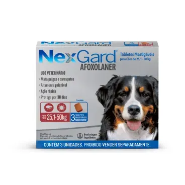 NexGard Antipulgas 3 tabletes de 25,1 a 50 kg_Frontal